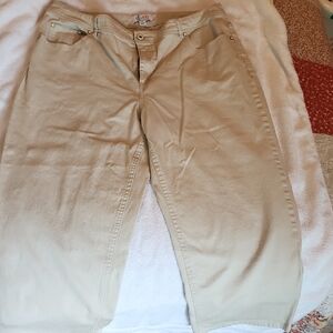 Denim&Co Tan Straight Leg Pants